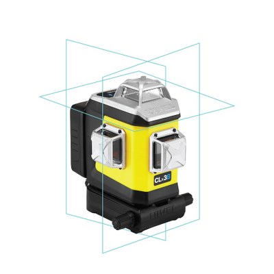 laser de lineas azul nivel system clx3b 3d de 360deg con adaptador de centrado